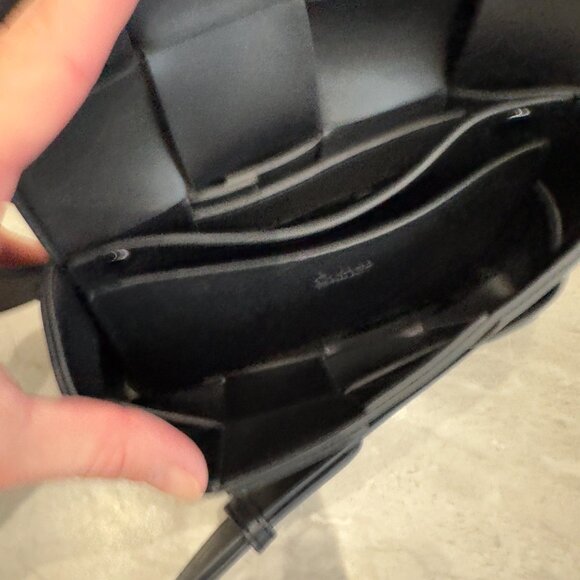 Quince Women's Italian Leather Handwoven Box Belt Bag Black OS - Picture 8 of 14